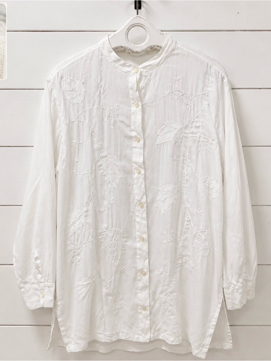 Kumar Embroidered Tunic Blouse White Size Xl